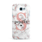 Rose Gold Personalised Marble Glitter Initial Name Samsung Galaxy A7 2017 Case