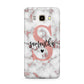 Rose Gold Personalised Marble Glitter Initial Name Samsung Galaxy J7 2016 Case on gold phone