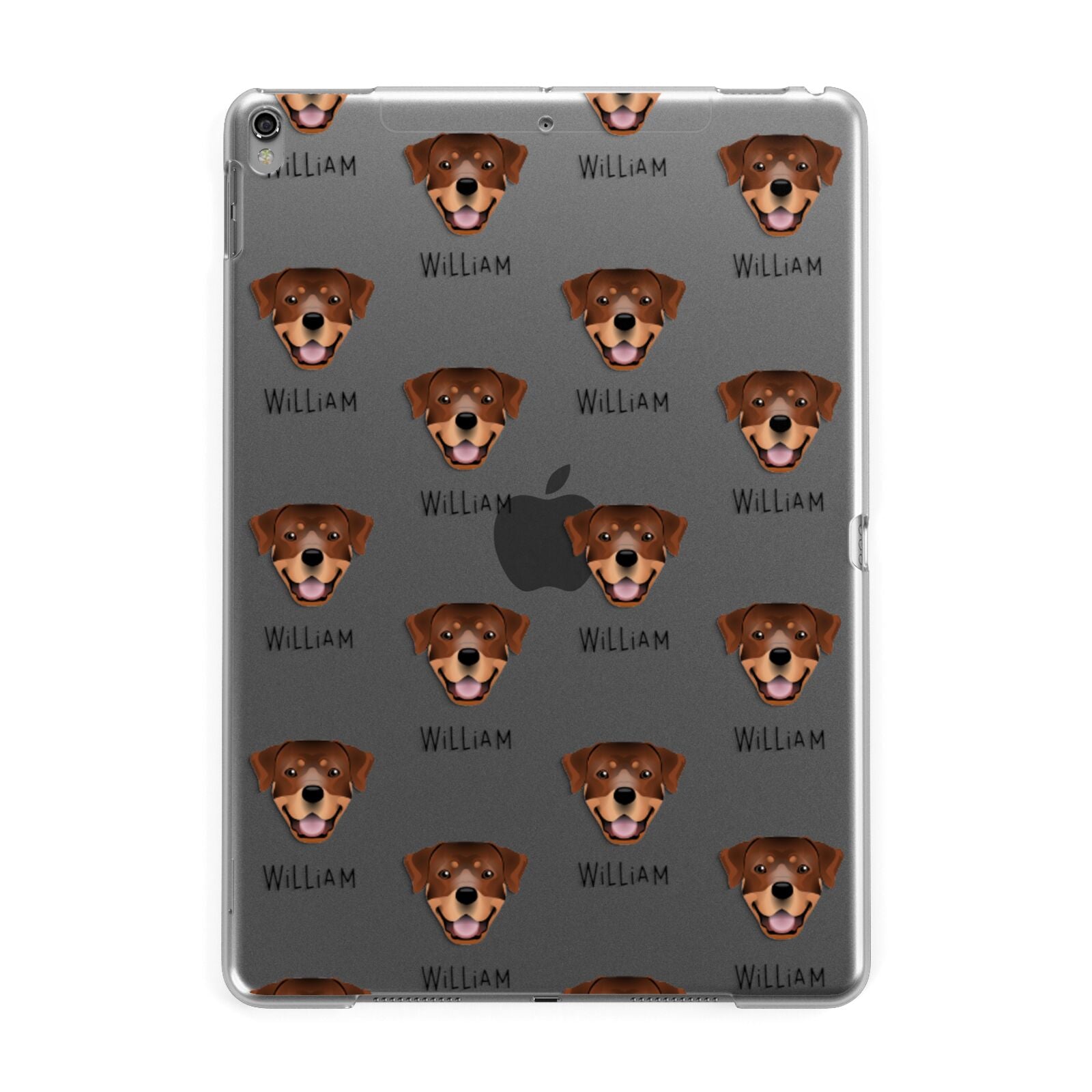 Rottweiler Icon with Name Apple iPad Grey Case