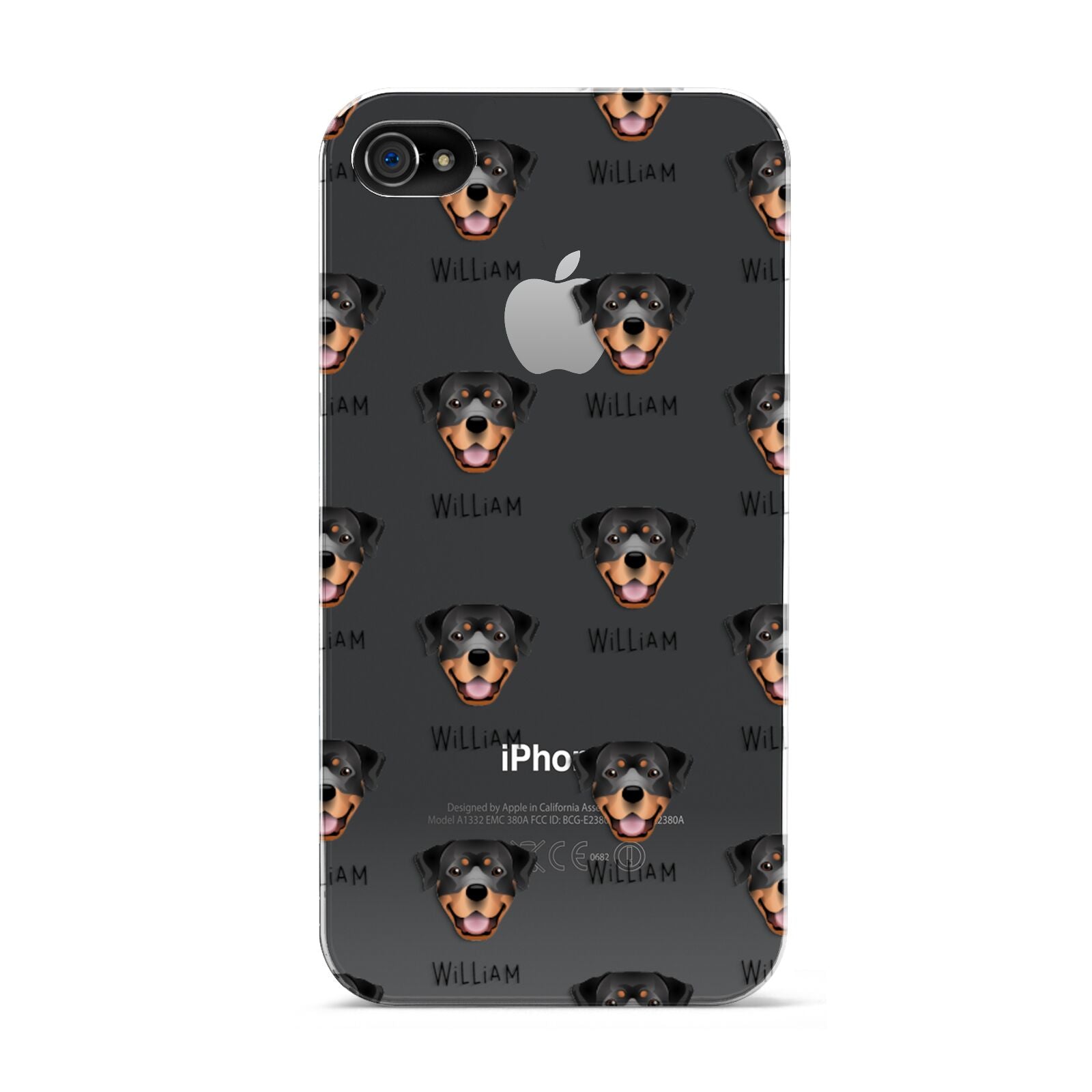 Rottweiler Icon with Name Apple iPhone 4s Case