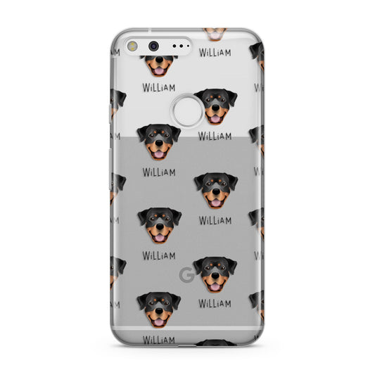 Rottweiler Icon with Name Google Pixel Case