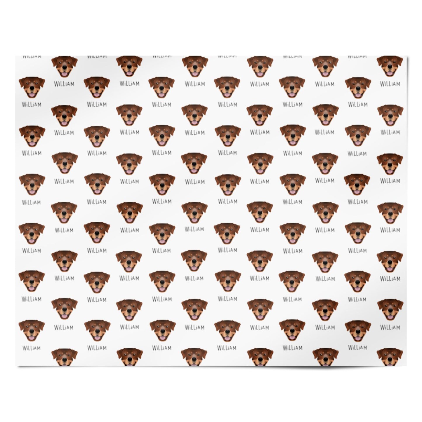 Rottweiler Icon with Name Personalised Wrapping Paper Alternative
