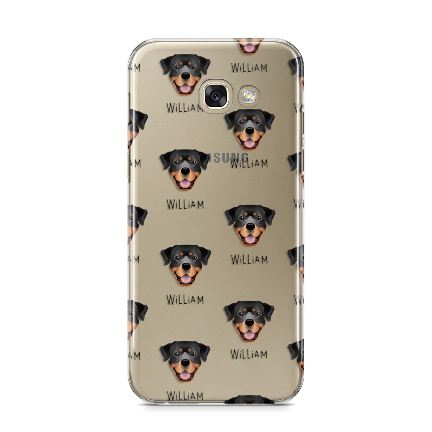 Rottweiler Icon with Name Samsung Galaxy A5 2017 Case on gold phone