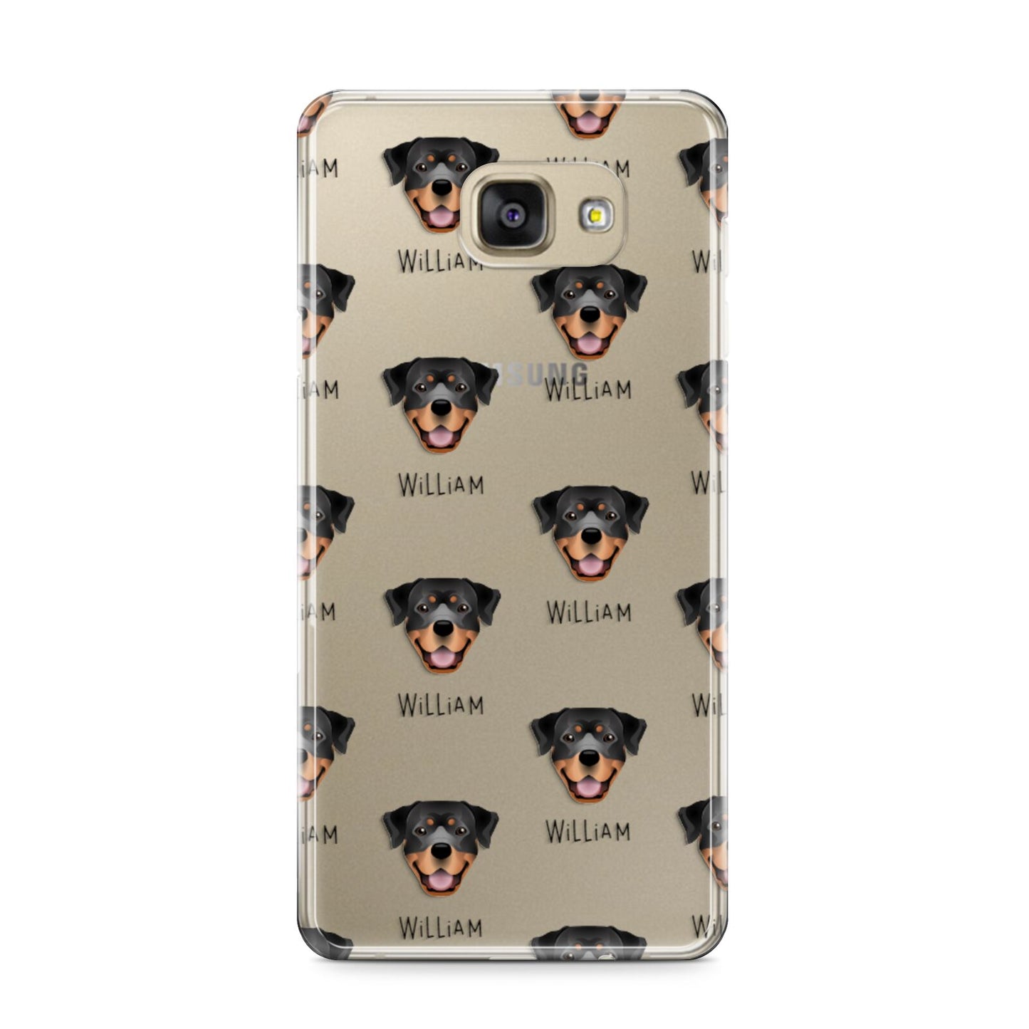 Rottweiler Icon with Name Samsung Galaxy A9 2016 Case on gold phone