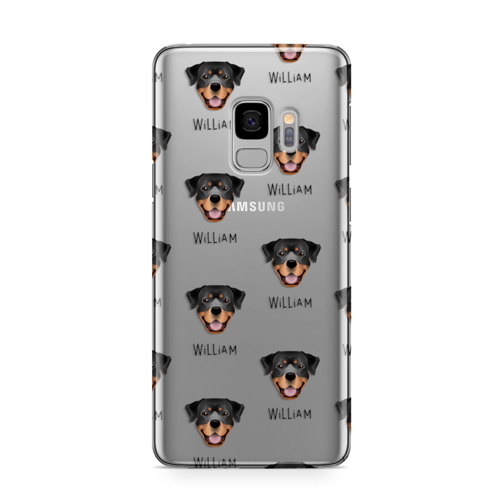 Rottweiler Icon with Name Samsung Galaxy S9 Case