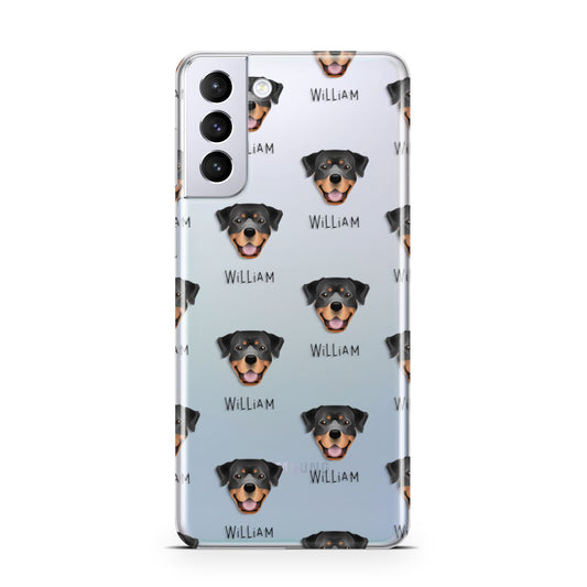 Rottweiler Icon with Name Samsung S21 Plus Phone Case