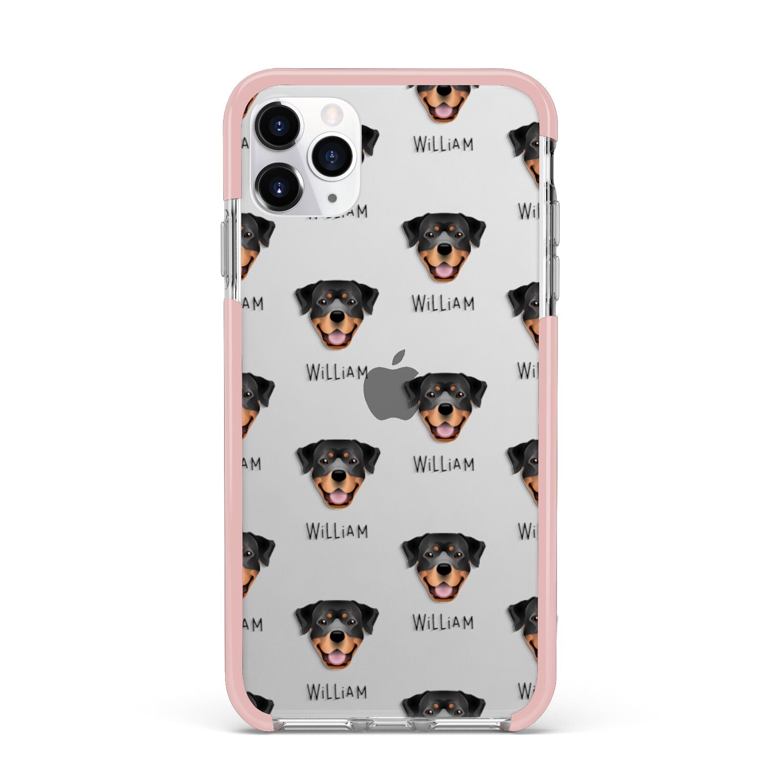Rottweiler Icon with Name iPhone 11 Pro Max Impact Pink Edge Case