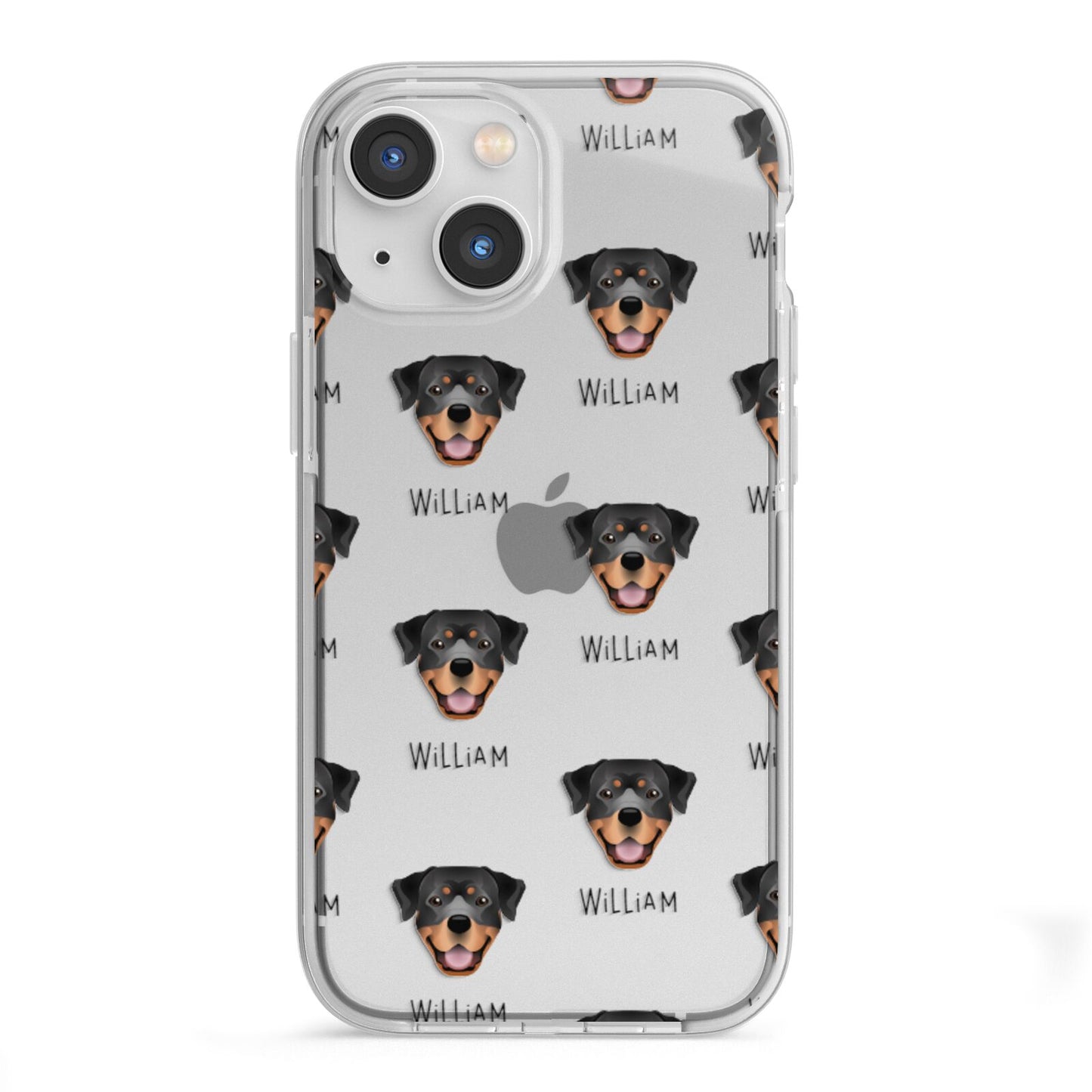 Rottweiler Icon with Name iPhone 13 Mini TPU Impact Case with White Edges