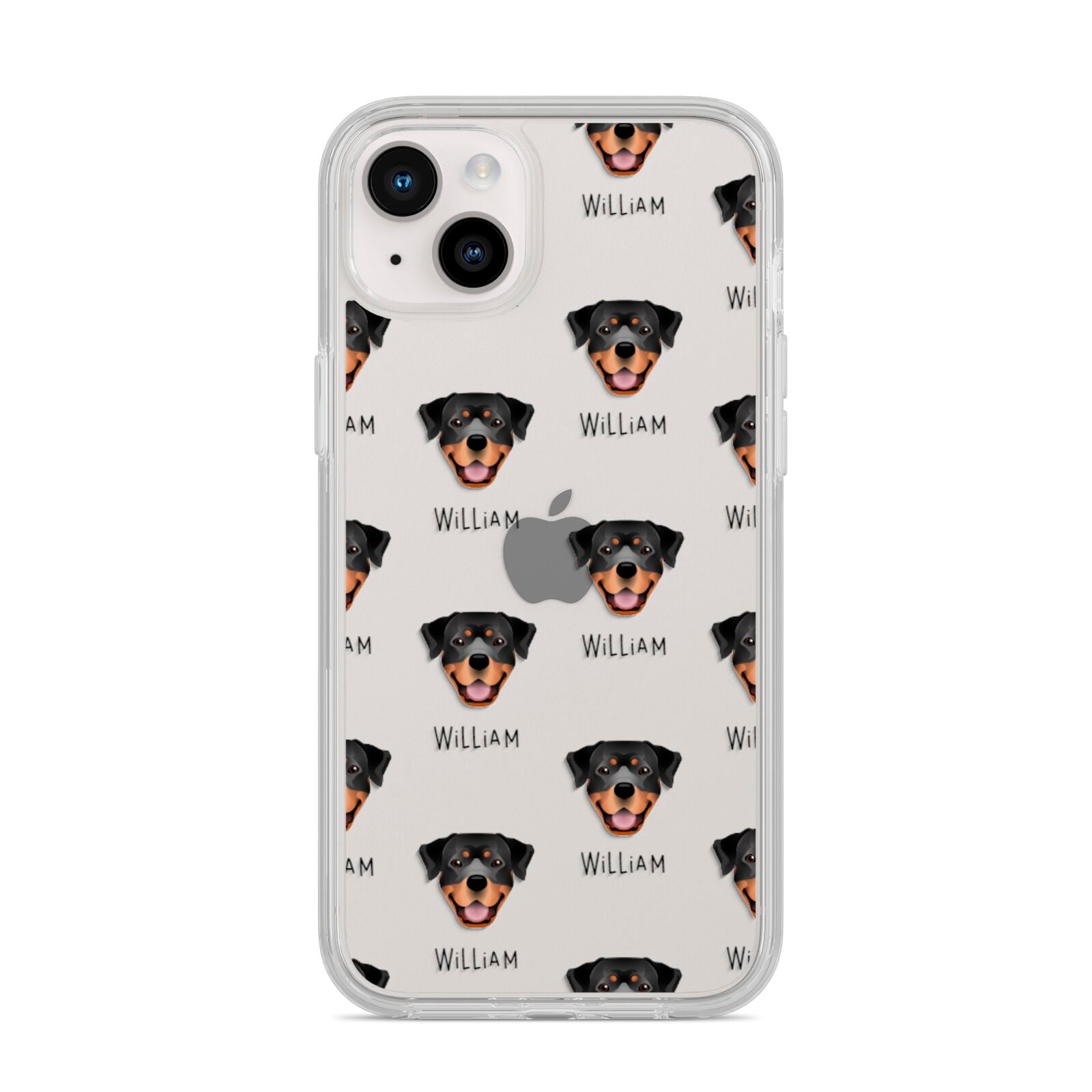 Rottweiler Icon with Name iPhone 14 Plus Clear Tough Case Starlight