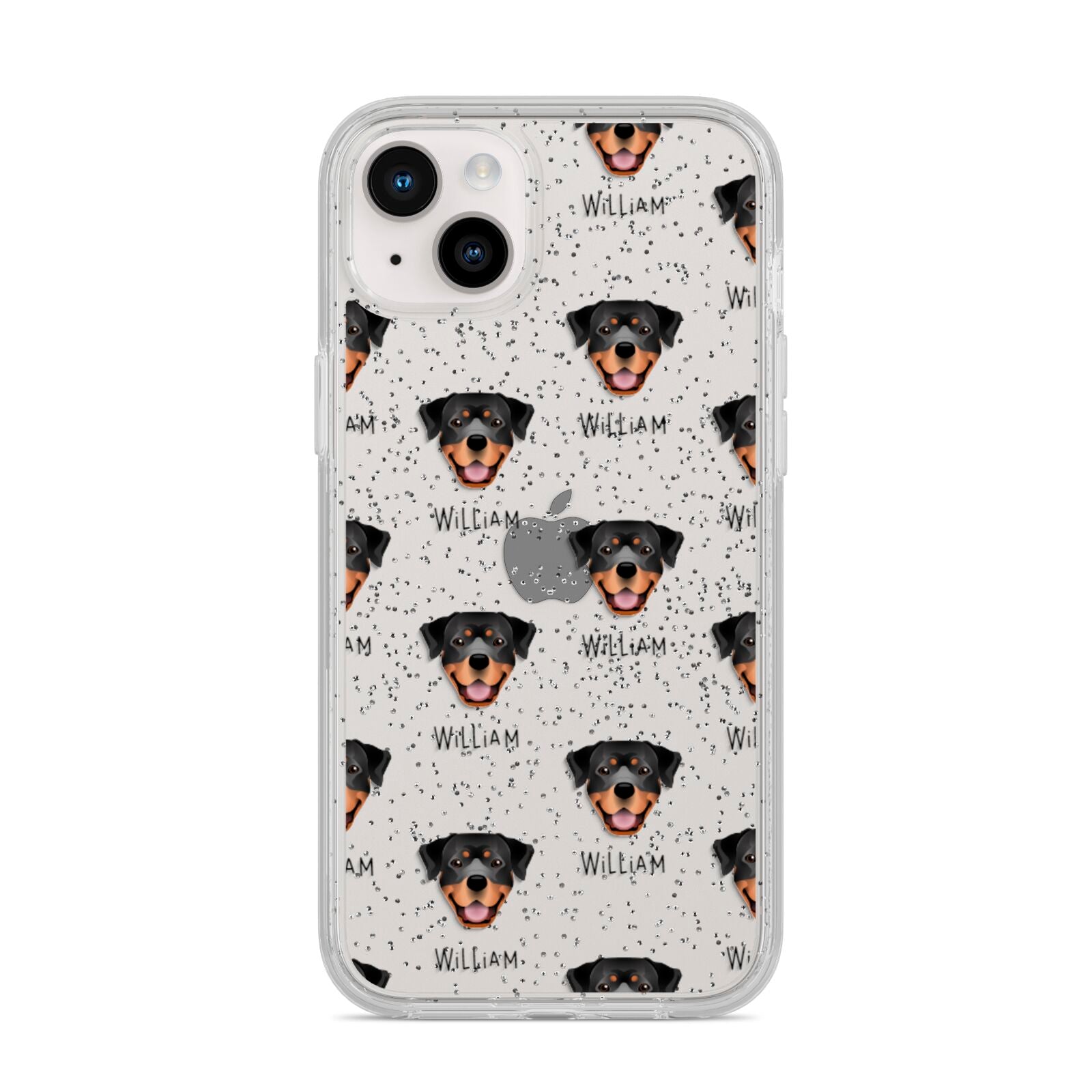 Rottweiler Icon with Name iPhone 14 Plus Glitter Tough Case Starlight