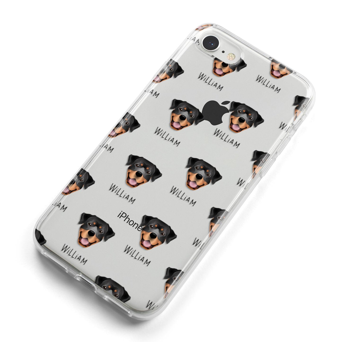 Rottweiler Icon with Name iPhone 8 Bumper Case on Silver iPhone Alternative Image