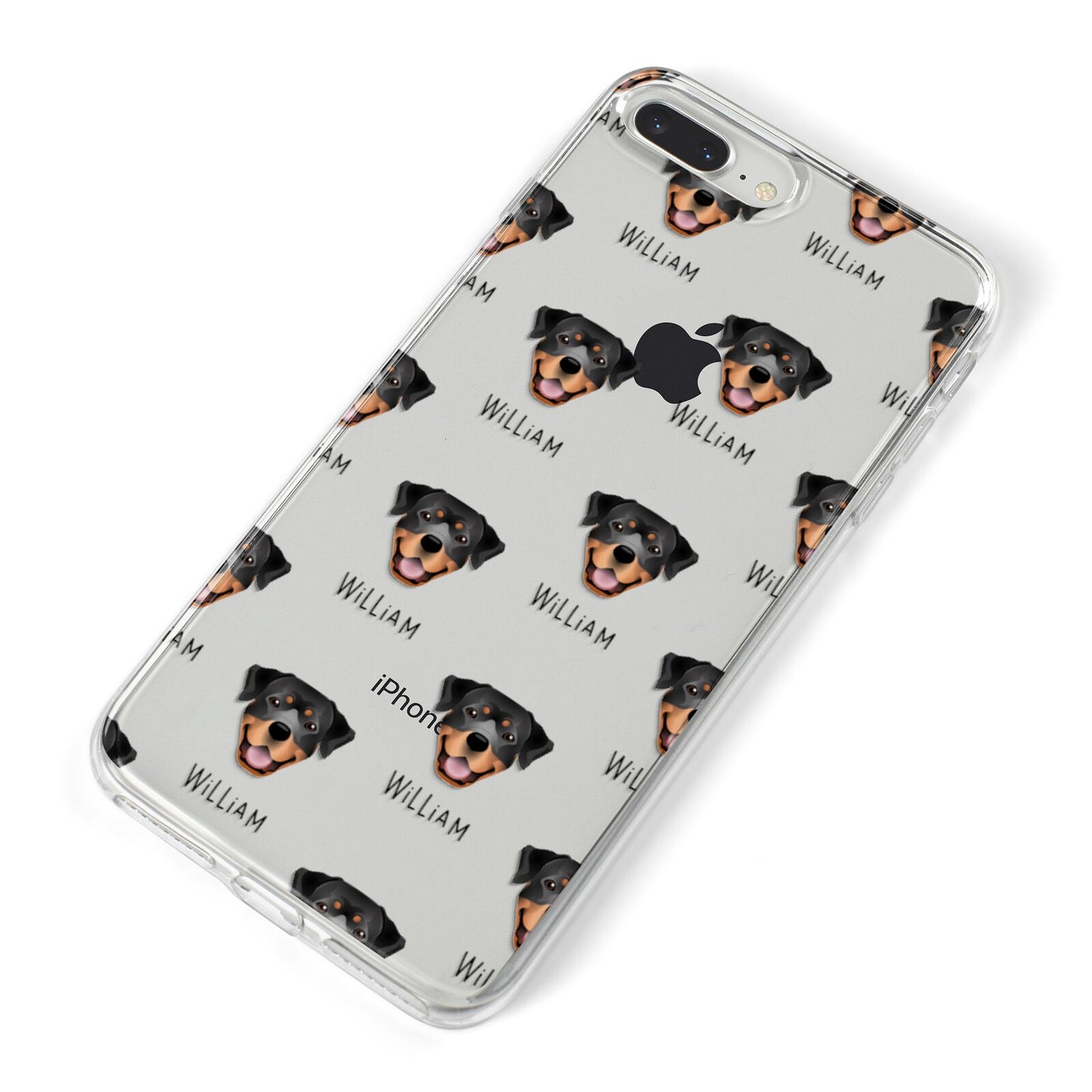 Rottweiler Icon with Name iPhone 8 Plus Bumper Case on Silver iPhone Alternative Image