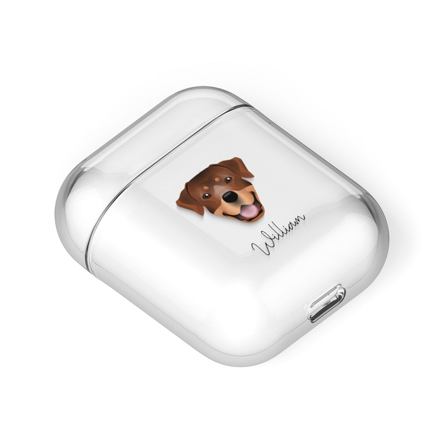 Rottweiler Personalised AirPods Case Laid Flat