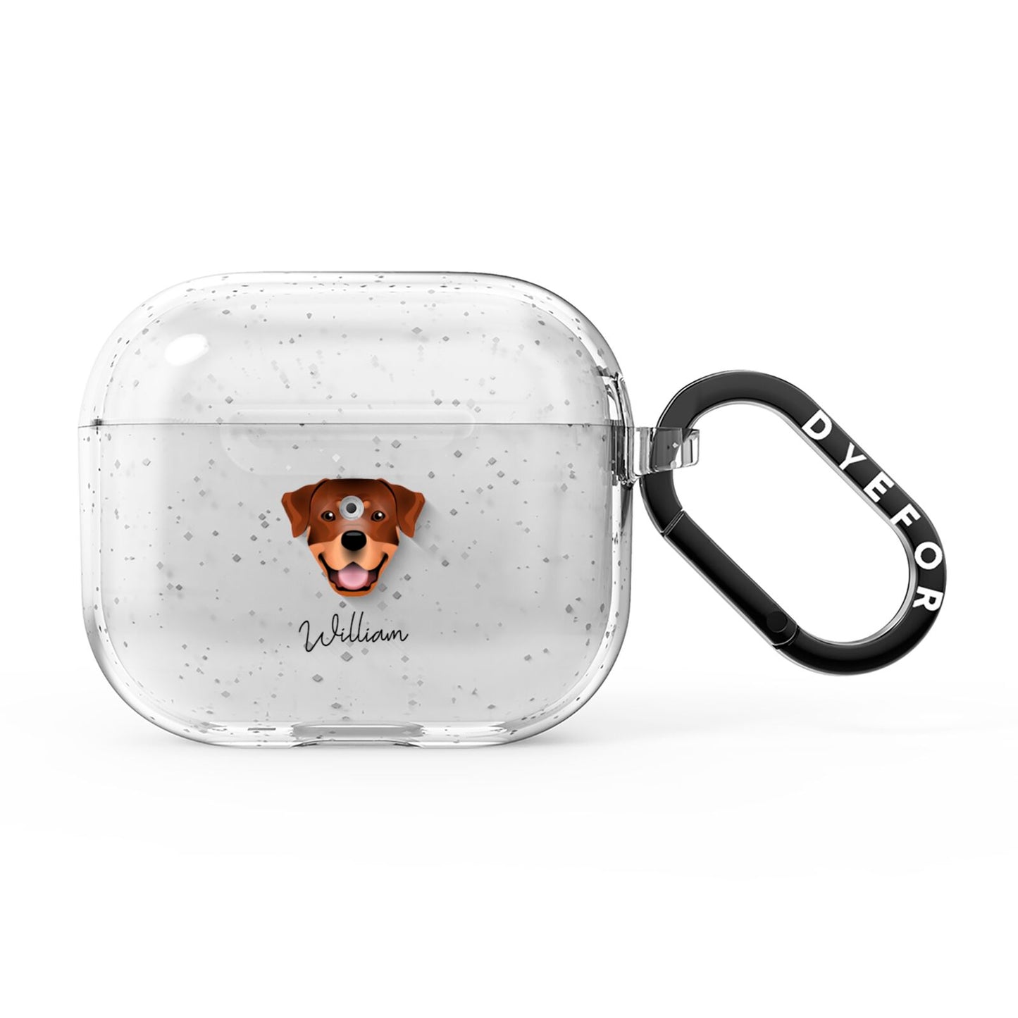 Rottweiler Personalised AirPods Glitter Case 3rd Gen