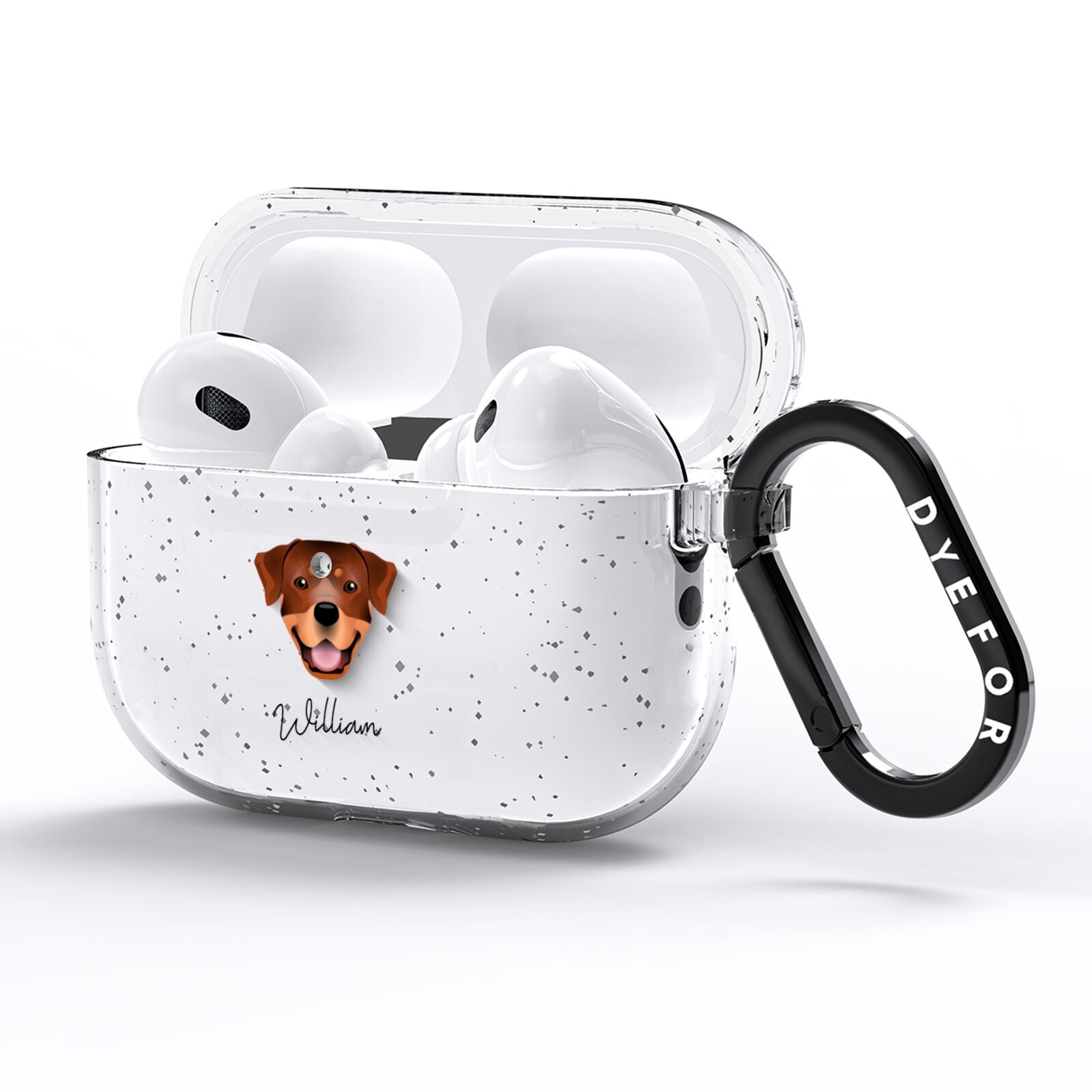 Rottweiler Personalised AirPods Pro Glitter Case Side Image