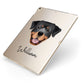 Rottweiler Personalised Apple iPad Case on Gold iPad Side View