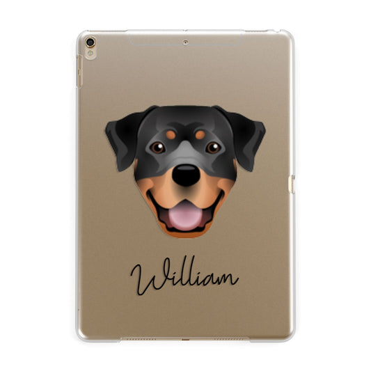 Rottweiler Personalised Apple iPad Gold Case