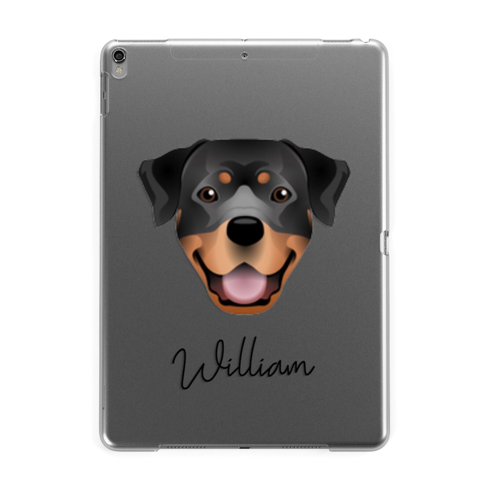 Rottweiler Personalised Apple iPad Grey Case