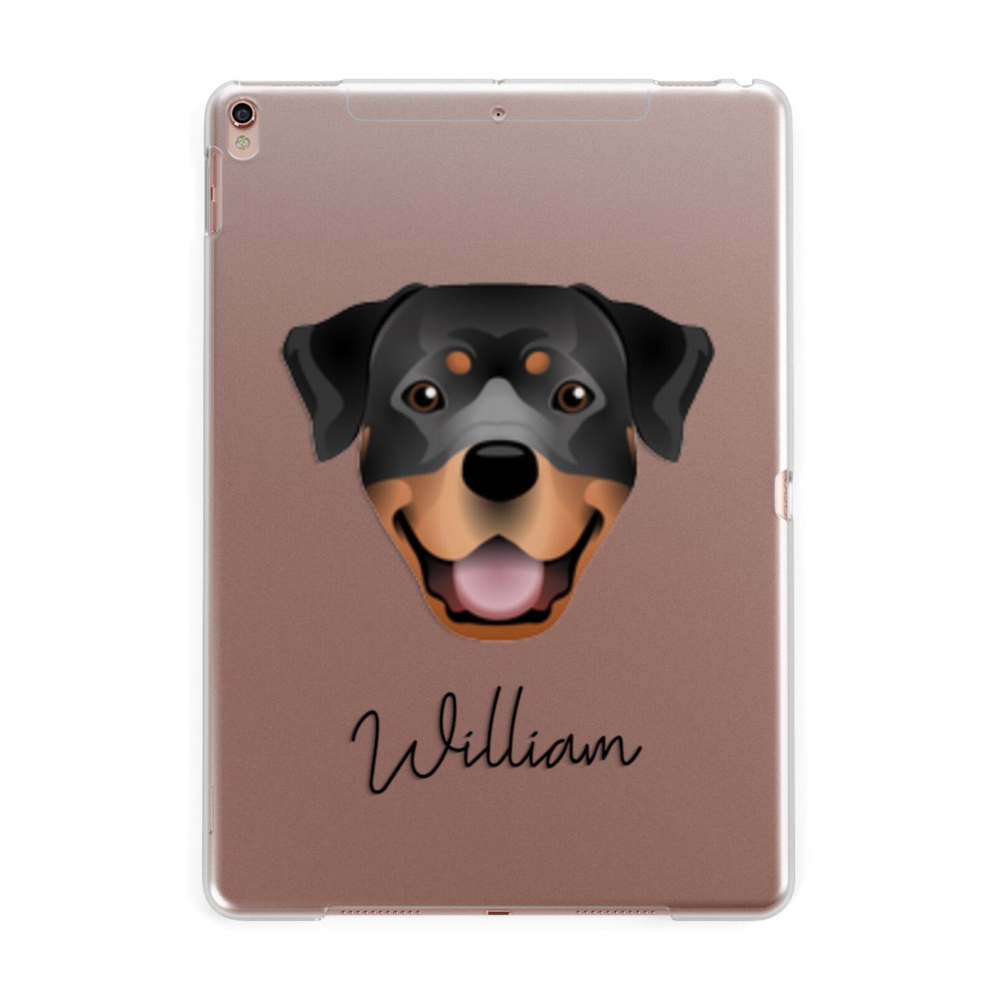 Rottweiler Personalised Apple iPad Rose Gold Case