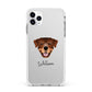 Rottweiler Personalised Apple iPhone 11 Pro Max in Silver with White Impact Case