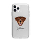 Rottweiler Personalised Apple iPhone 11 Pro in Silver with Bumper Case