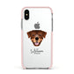 Rottweiler Personalised Apple iPhone Xs Impact Case Pink Edge on Silver Phone