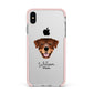 Rottweiler Personalised Apple iPhone Xs Max Impact Case Pink Edge on Silver Phone