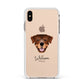 Rottweiler Personalised Apple iPhone Xs Max Impact Case White Edge on Gold Phone