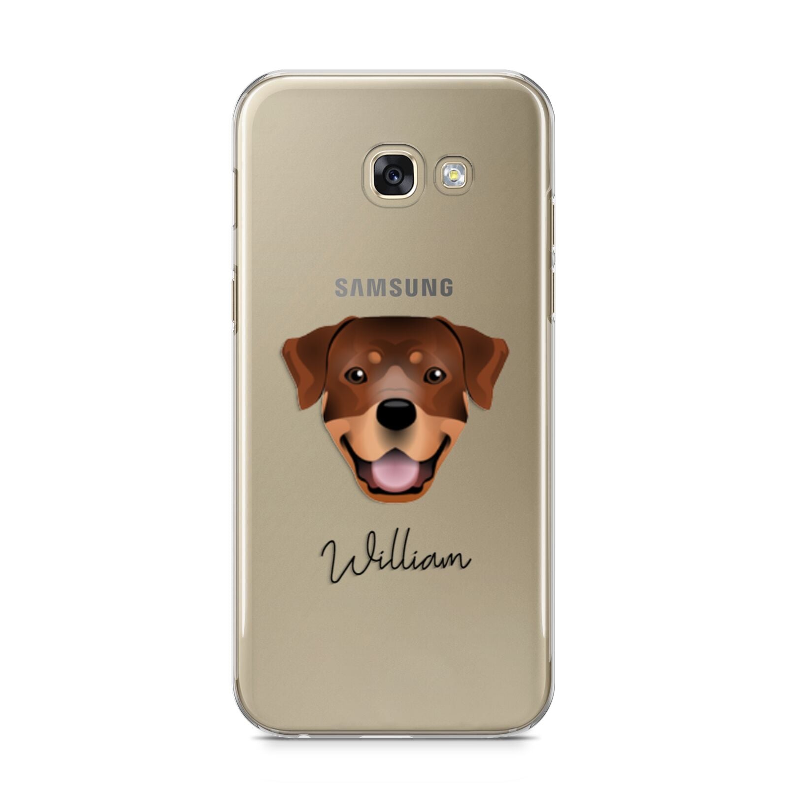 Rottweiler Personalised Samsung Galaxy A5 2017 Case on gold phone