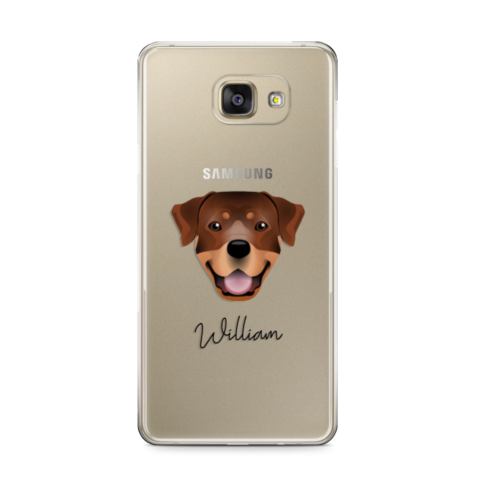 Rottweiler Personalised Samsung Galaxy A9 2016 Case on gold phone