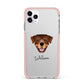 Rottweiler Personalised iPhone 11 Pro Max Impact Pink Edge Case