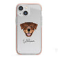 Rottweiler Personalised iPhone 13 Mini TPU Impact Case with Pink Edges