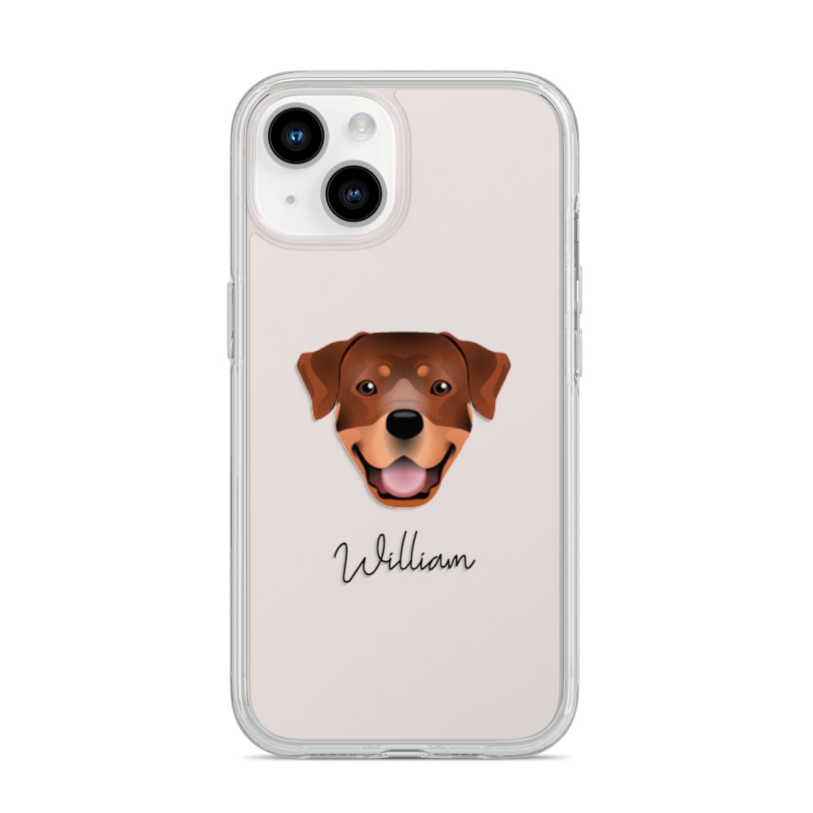 Rottweiler Personalised iPhone 14 Clear Tough Case Starlight
