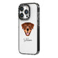 Rottweiler Personalised iPhone 14 Pro Black Impact Case Side Angle on Silver phone