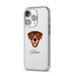 Rottweiler Personalised iPhone 14 Pro Clear Tough Case Silver Angled Image