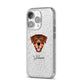Rottweiler Personalised iPhone 14 Pro Glitter Tough Case Silver Angled Image