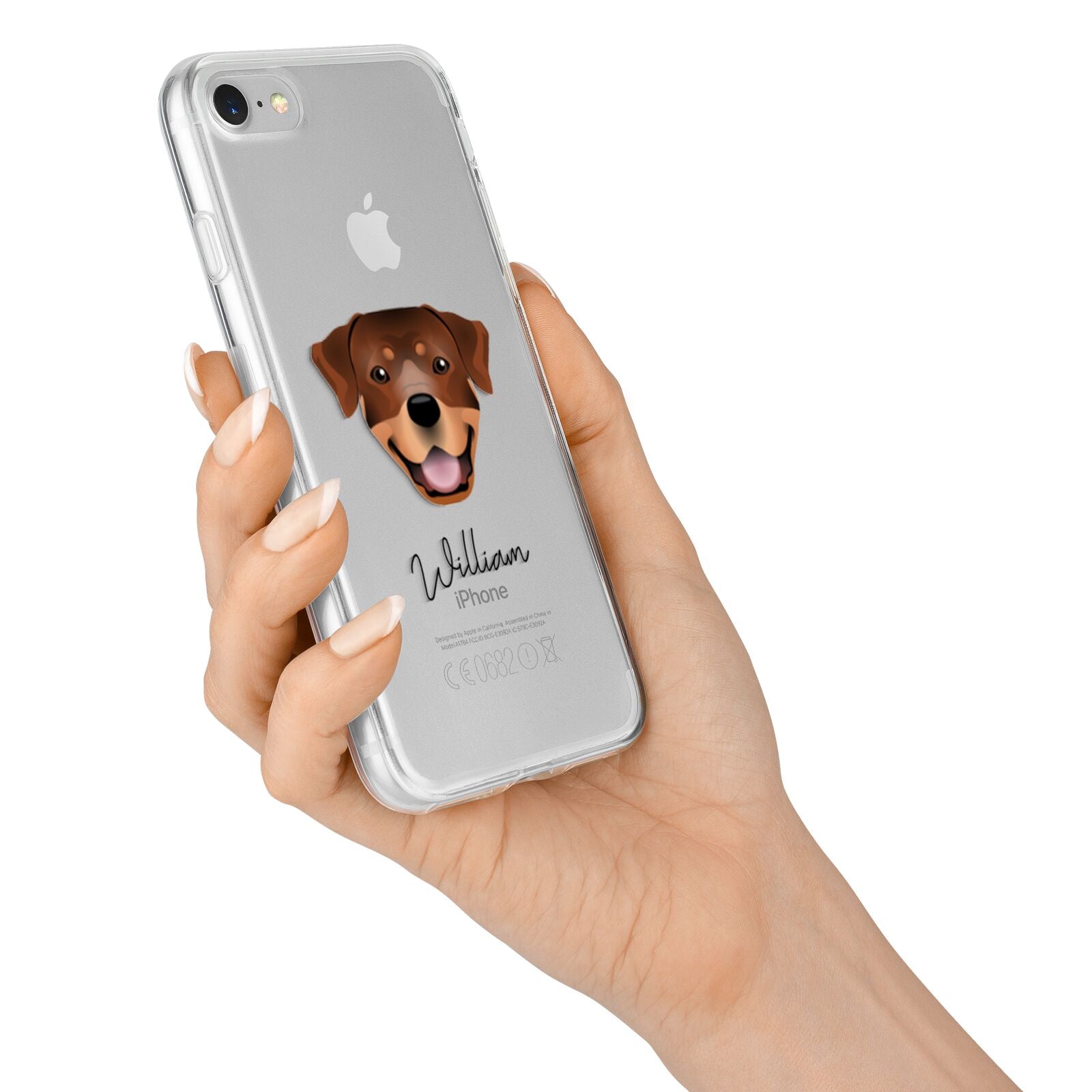 Rottweiler Personalised iPhone 7 Bumper Case on Silver iPhone Alternative Image