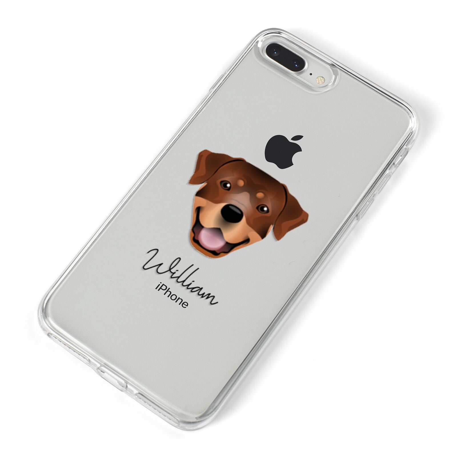 Rottweiler Personalised iPhone 8 Plus Bumper Case on Silver iPhone Alternative Image