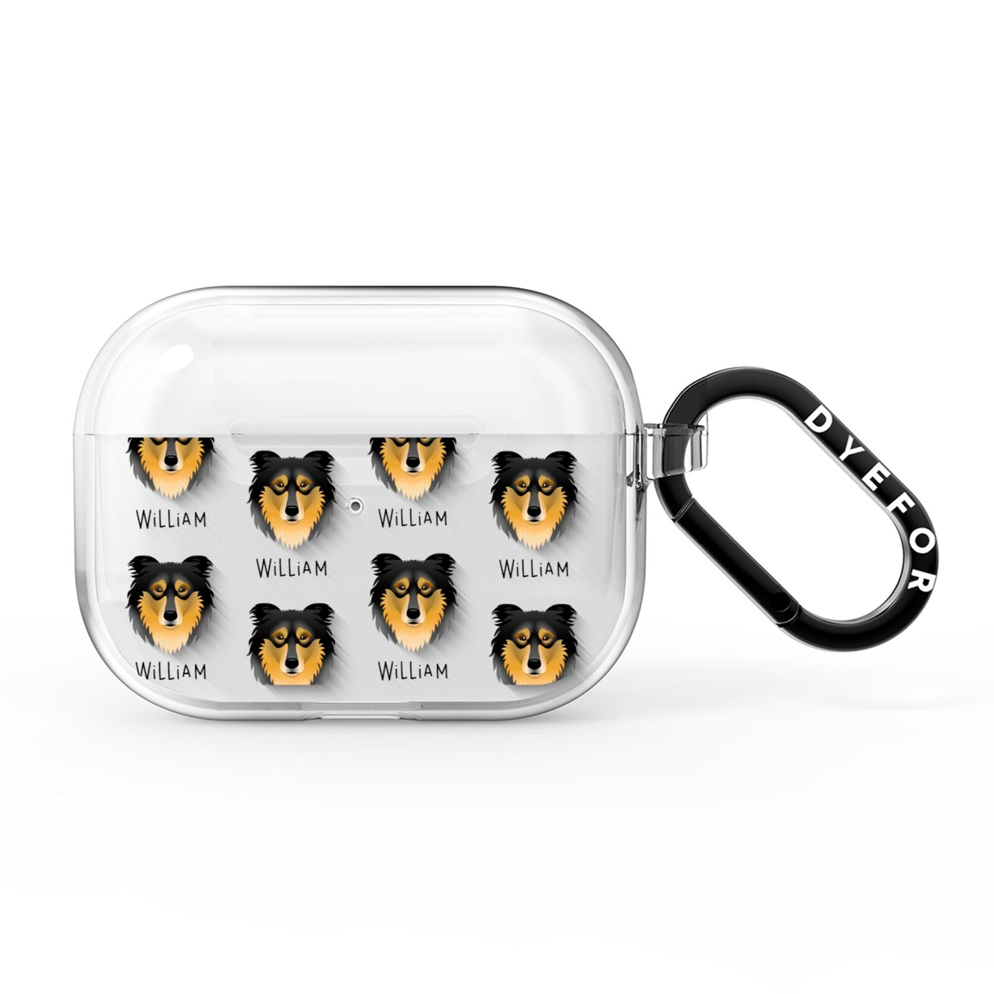Rough Collie Icon with Name AirPods Pro Clear Case
