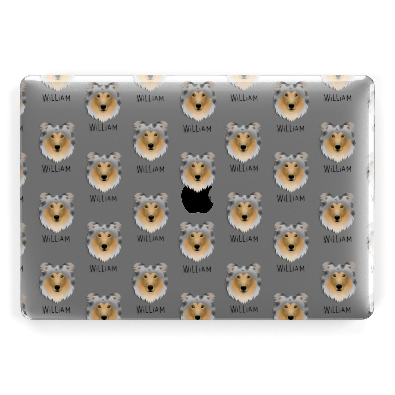 Rough Collie Icon with Name Apple MacBook Case