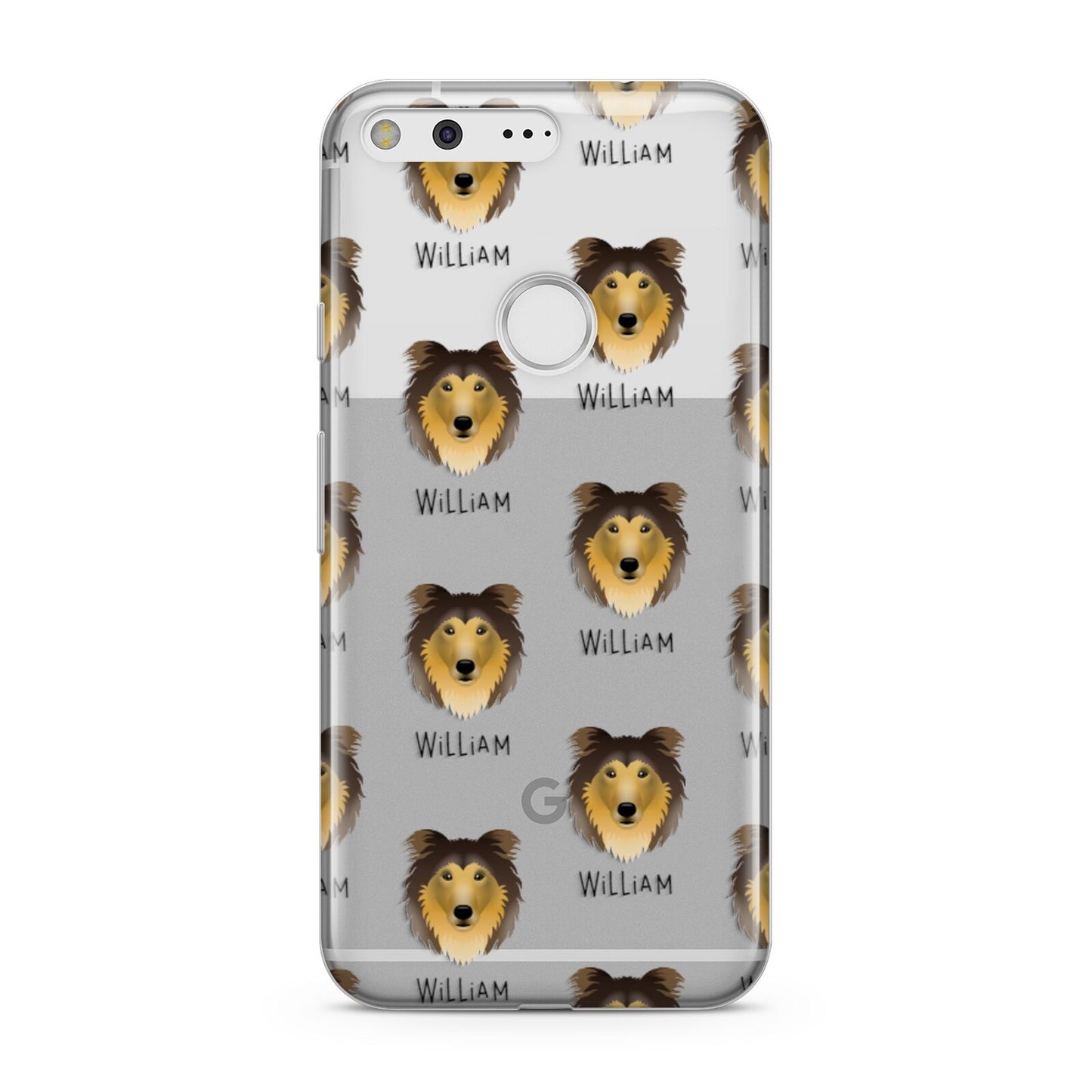 Rough Collie Icon with Name Google Pixel Case