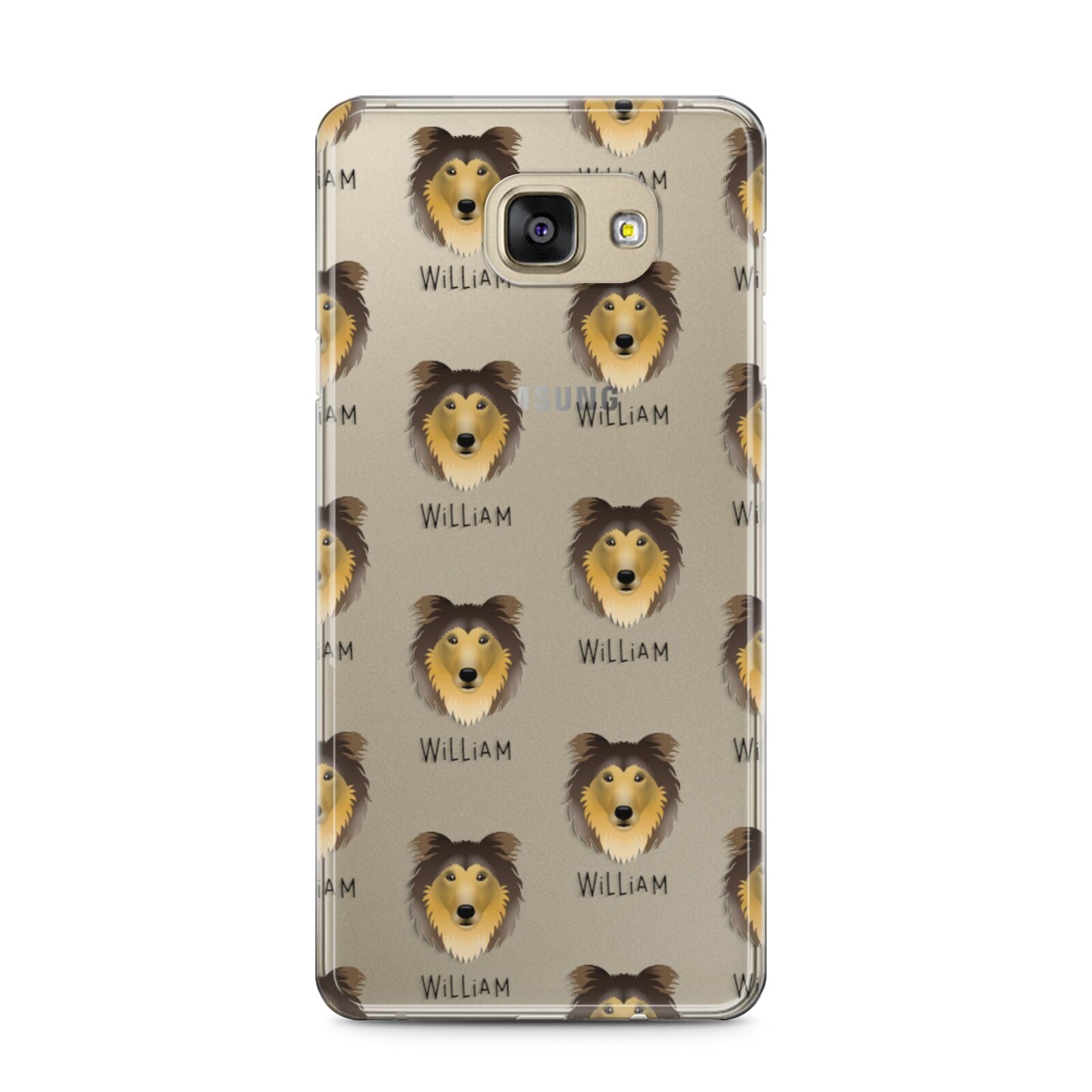 Rough Collie Icon with Name Samsung Galaxy A5 2016 Case on gold phone