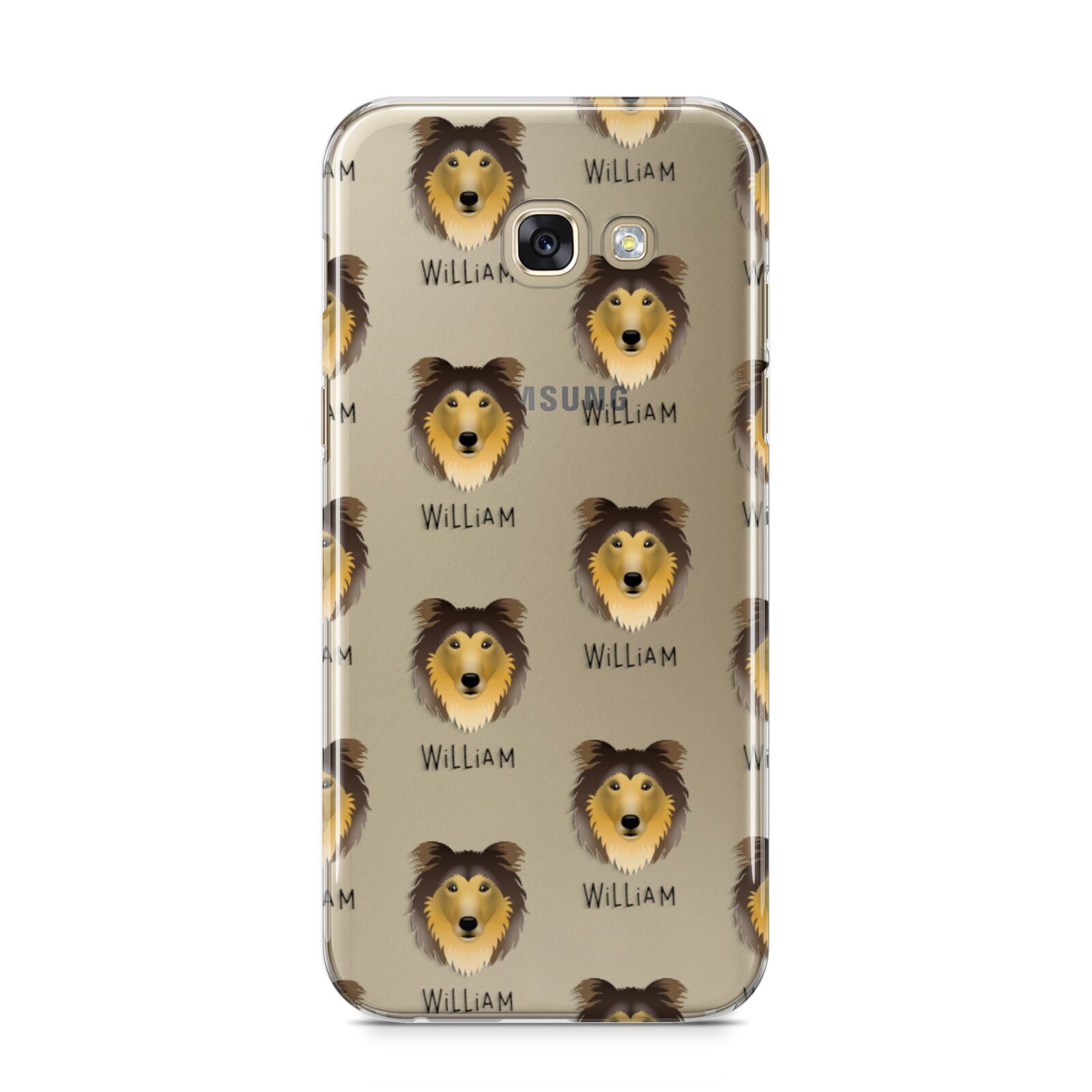 Rough Collie Icon with Name Samsung Galaxy A5 2017 Case on gold phone