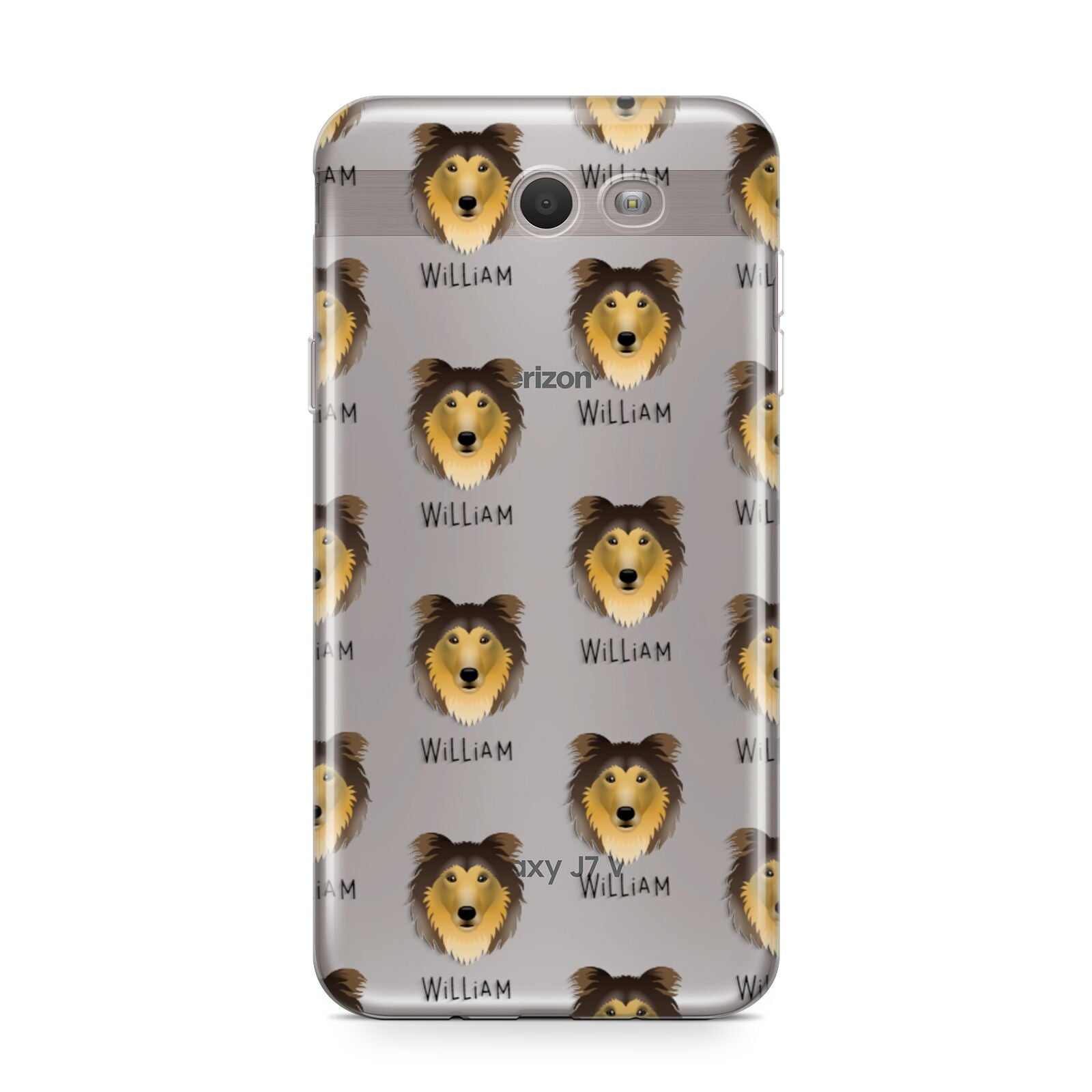 Rough Collie Icon with Name Samsung Galaxy J7 2017 Case