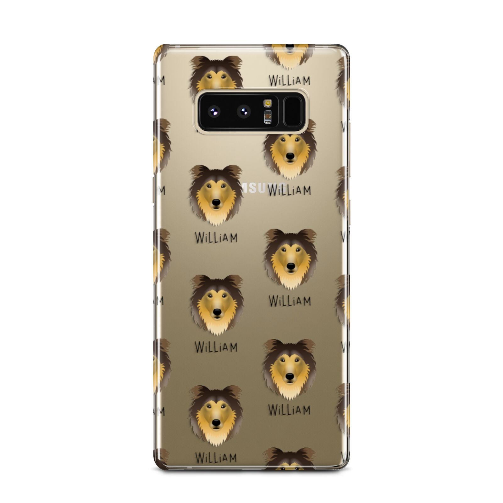 Rough Collie Icon with Name Samsung Galaxy Note 8 Case