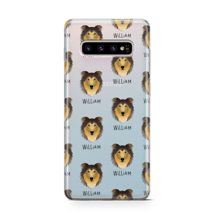 Rough Collie Icon with Name Samsung Galaxy S10 Case