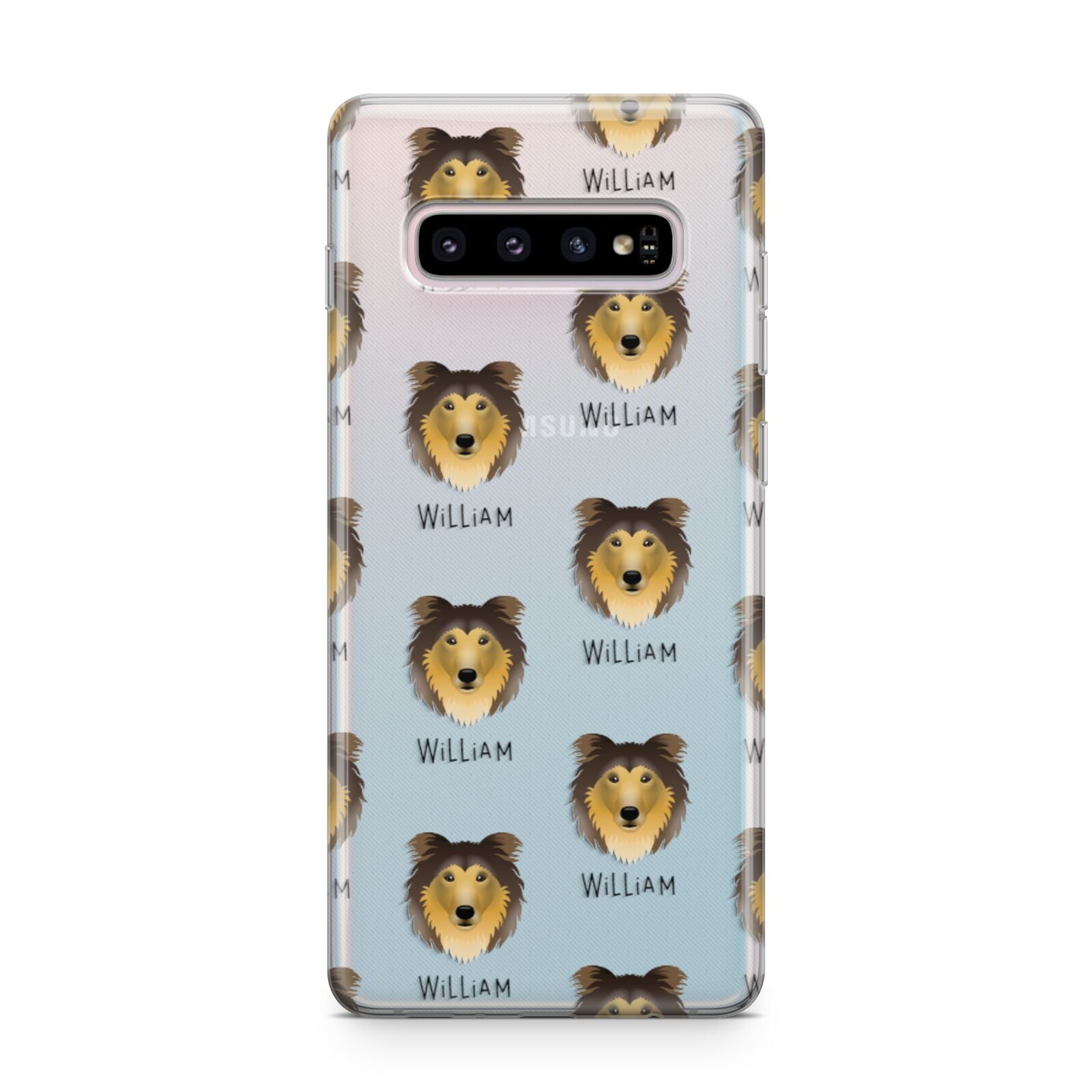 Rough Collie Icon with Name Samsung Galaxy S10 Plus Case