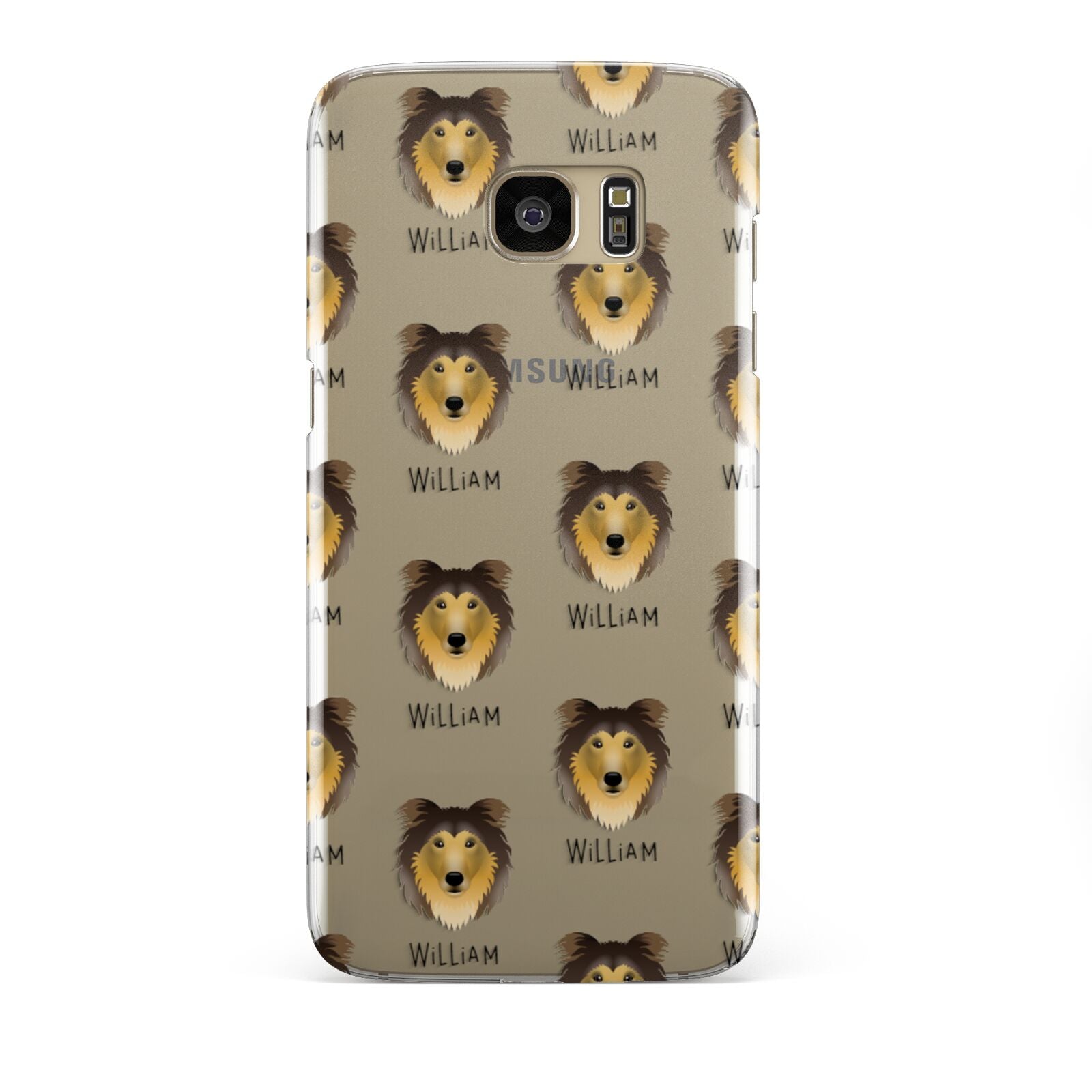 Rough Collie Icon with Name Samsung Galaxy S7 Edge Case