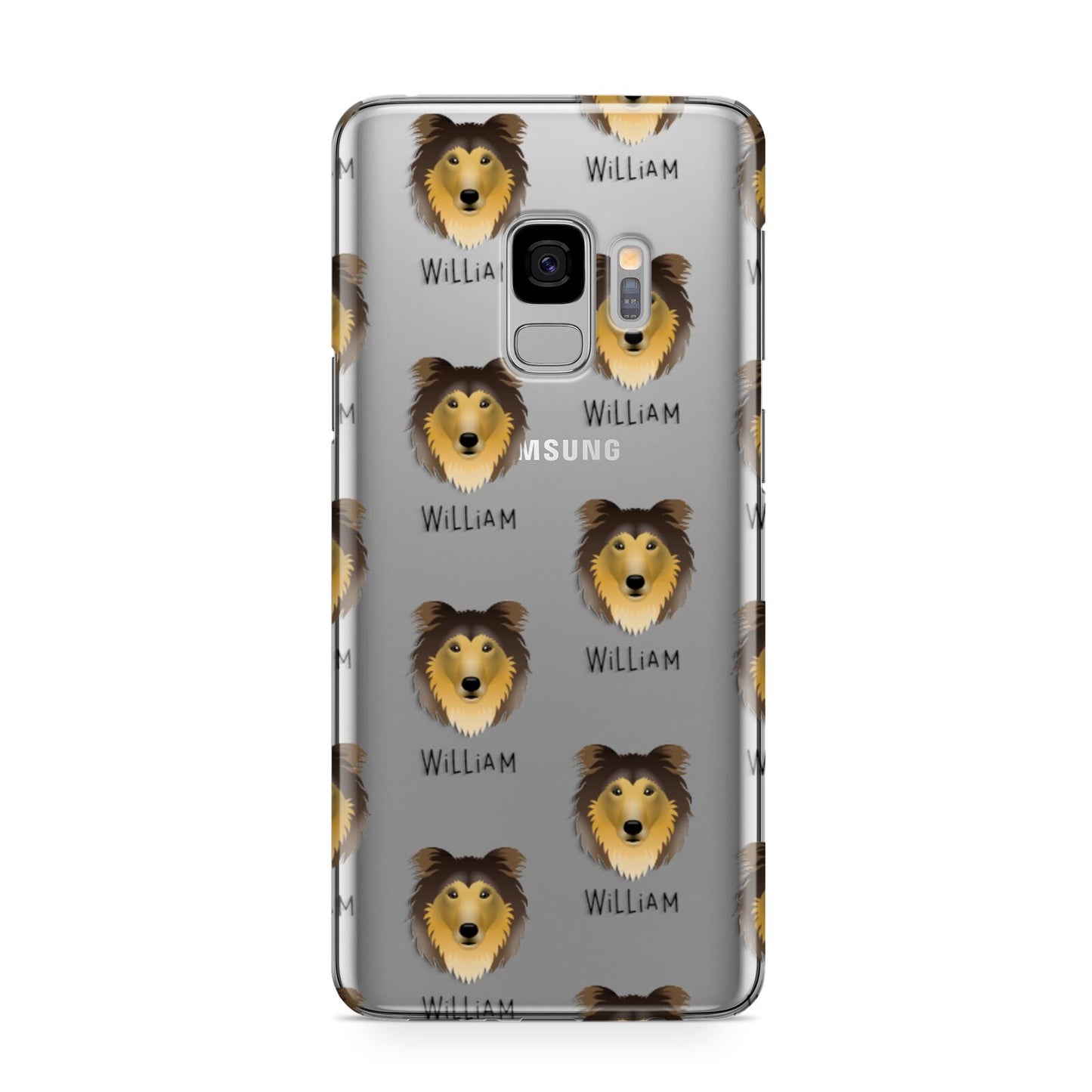 Rough Collie Icon with Name Samsung Galaxy S9 Case