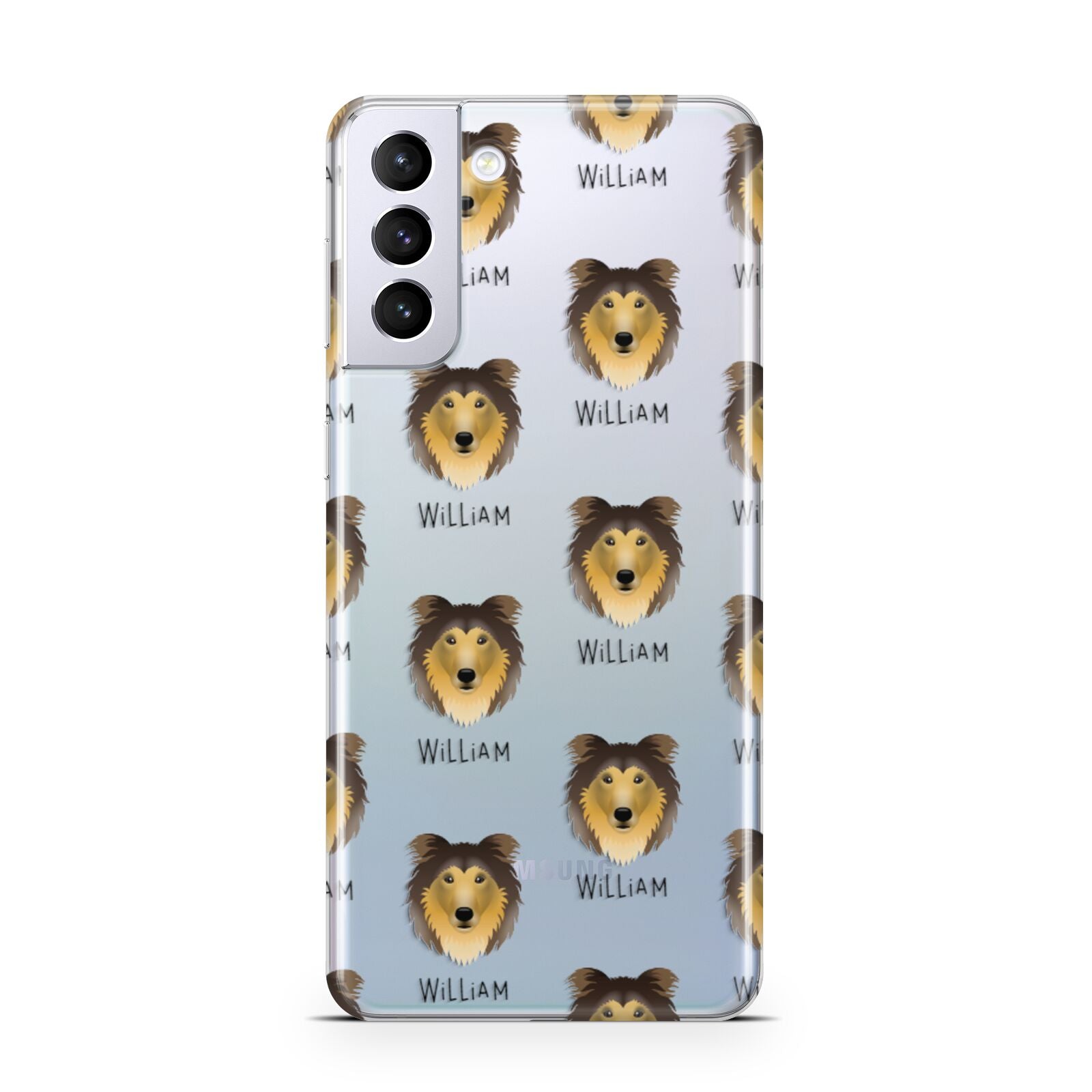 Rough Collie Icon with Name Samsung S21 Plus Phone Case
